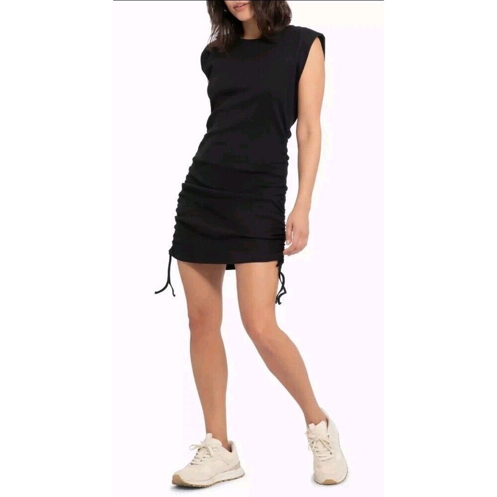 Sanctuary Black Cotton Knit Ruched Minidress‎ Size Small 151